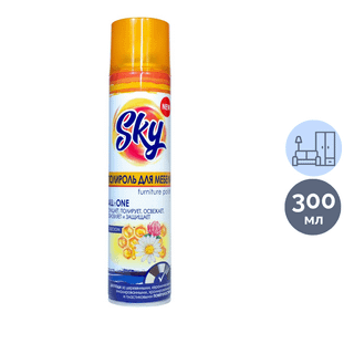 Жиһаздарға арналған жылтыратқыш Sky Max, балауызбен, 300 мл / Кілем және жиһаз құралдары