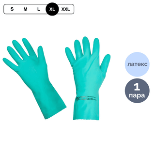 Латексті қолғаптар Vileda Professional, өлшемі XL, жоғары төзімділік, жасыл / Қолғаптар