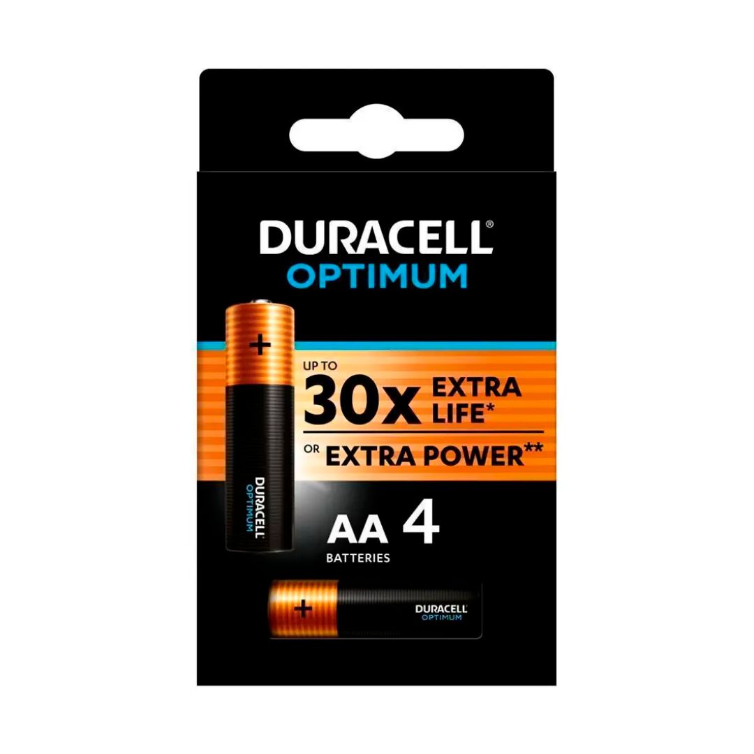 Батареялар Duracell Optimum шынашақты АА LR6-8BL, 1.5 V, 4 дана/қапт, баға бір қаптамасы үшін