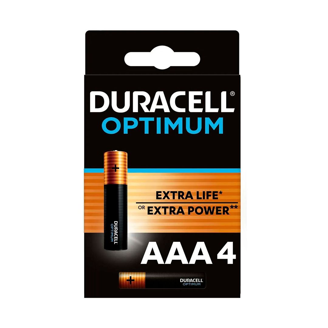 Батареялар Duracell Optimum шынашақты ААА LR03-6BL, 1.5 V, 4 дана/қапт, баға бір қаптамасы үшін