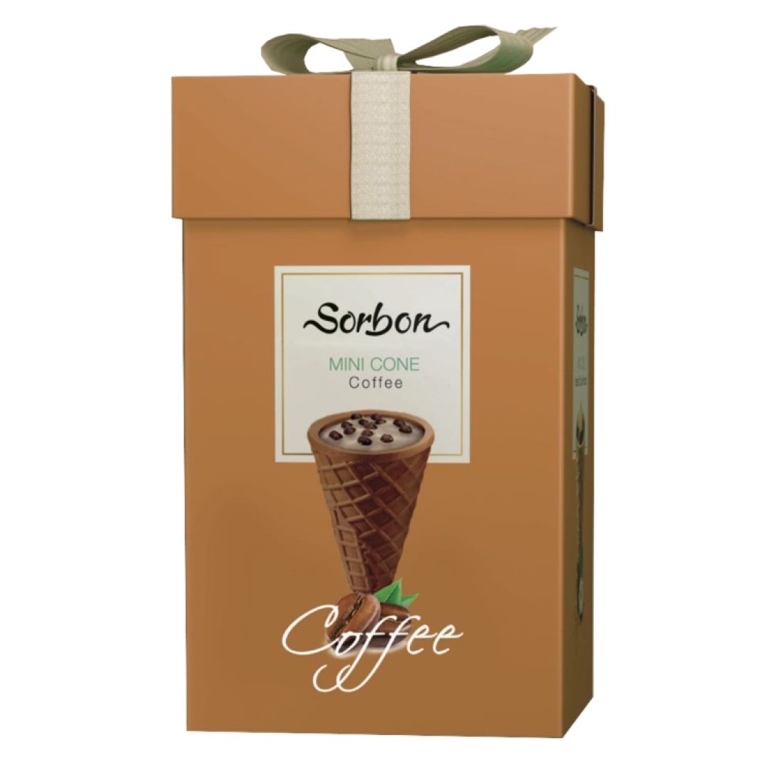 Конфеты Sorbon "Кофе и воздушные зерна", мини-рожки с хрустящей начинкой, 200 гр / Конфеты