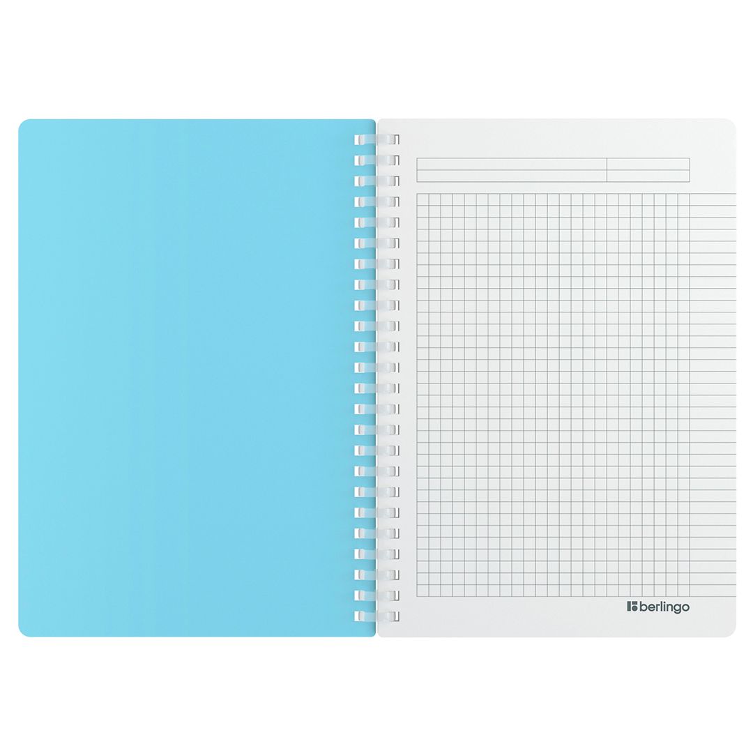 Бизнес-тетрадь Berlingo "Soft Touch Pro", A5, 80 листов, в клетку, на силиконовом гребне, синяя / Тетради №2
