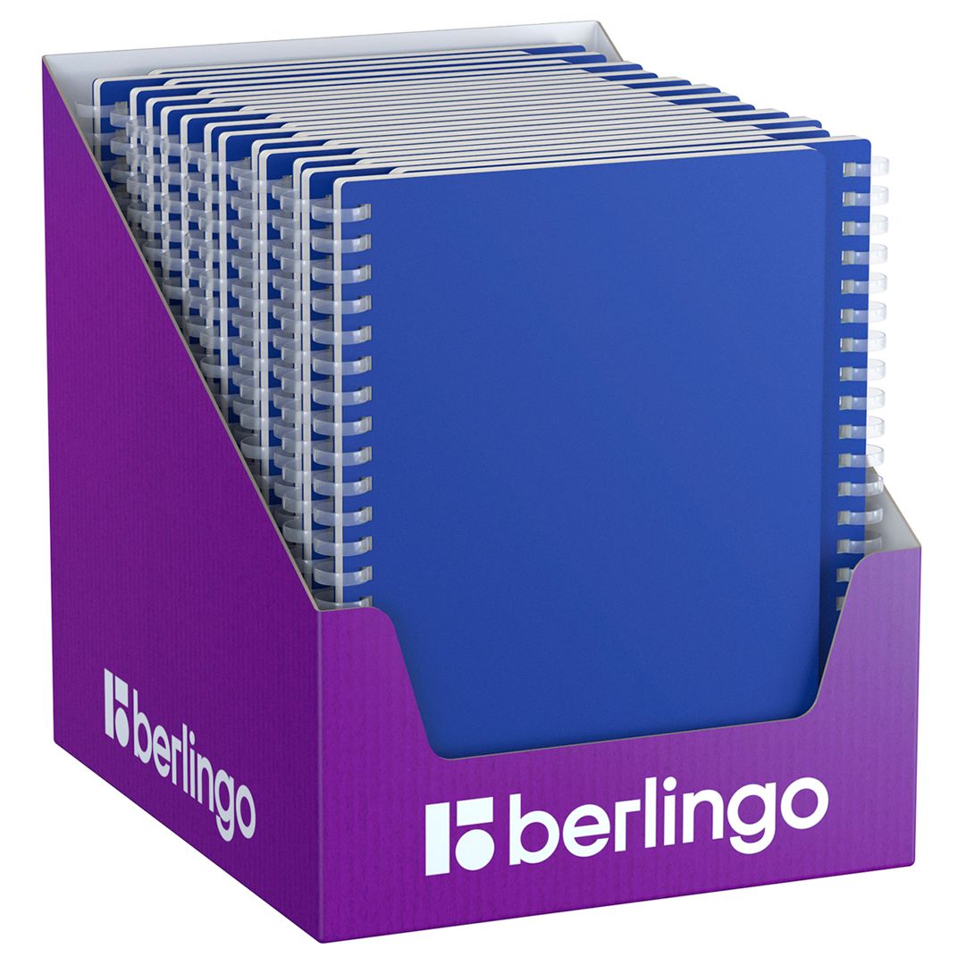 Бизнес-тетрадь Berlingo "Soft Touch Pro", A5, 80 листов, в клетку, на силиконовом гребне, синяя / Тетради №4