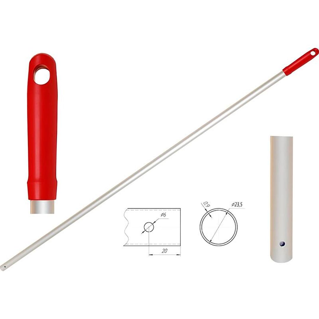 Рукоятка "Метлана", длина 140 см, бесшовный, алюминий, красная / Швабры и комплекты №2