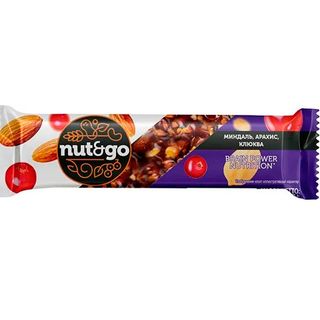Батончик "Nut&Go", бадам, жержаңғақ, мүкжидек, 50 гр / Салауатты тамақтану