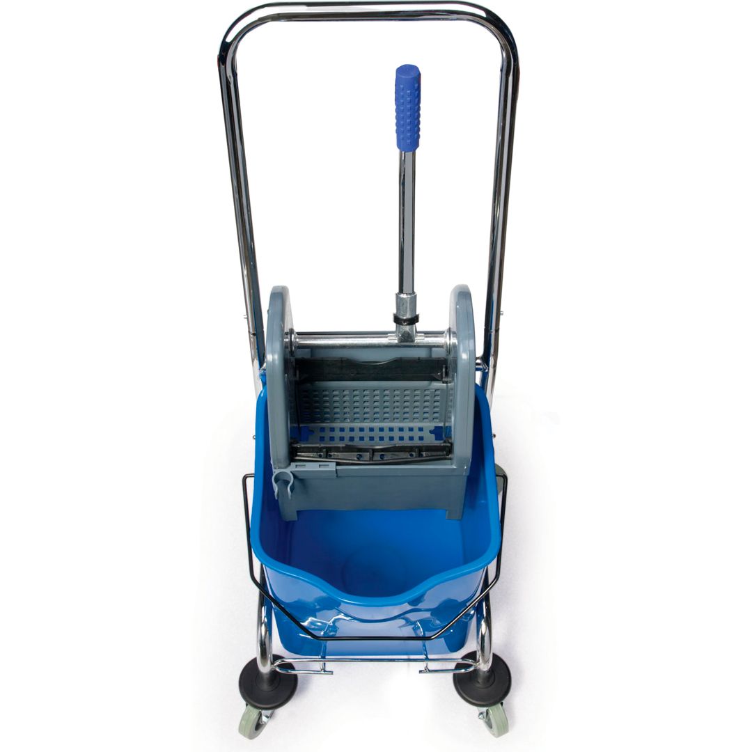 Тележка одноведёрная Brabix, с отжимным устройством в комплекте, 25 литров, синяя / Ведра №2