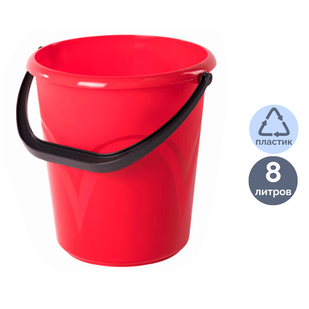 Пластикалық шелек Laima, 8 литр, тағамдық, қызыл / Шелектер
