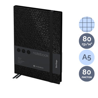 Записная книжка Berlingo "DoubleBlack", А5, 80 листов. в клетку, с рисунком / Записные книжки