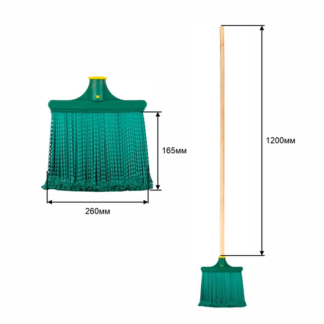 Сыпырғыш Vega, көшеге арналған, жалпақ, ағаш сабымен, 120 см / Сыпырғыштар, қылшақтар, қалақтар №6