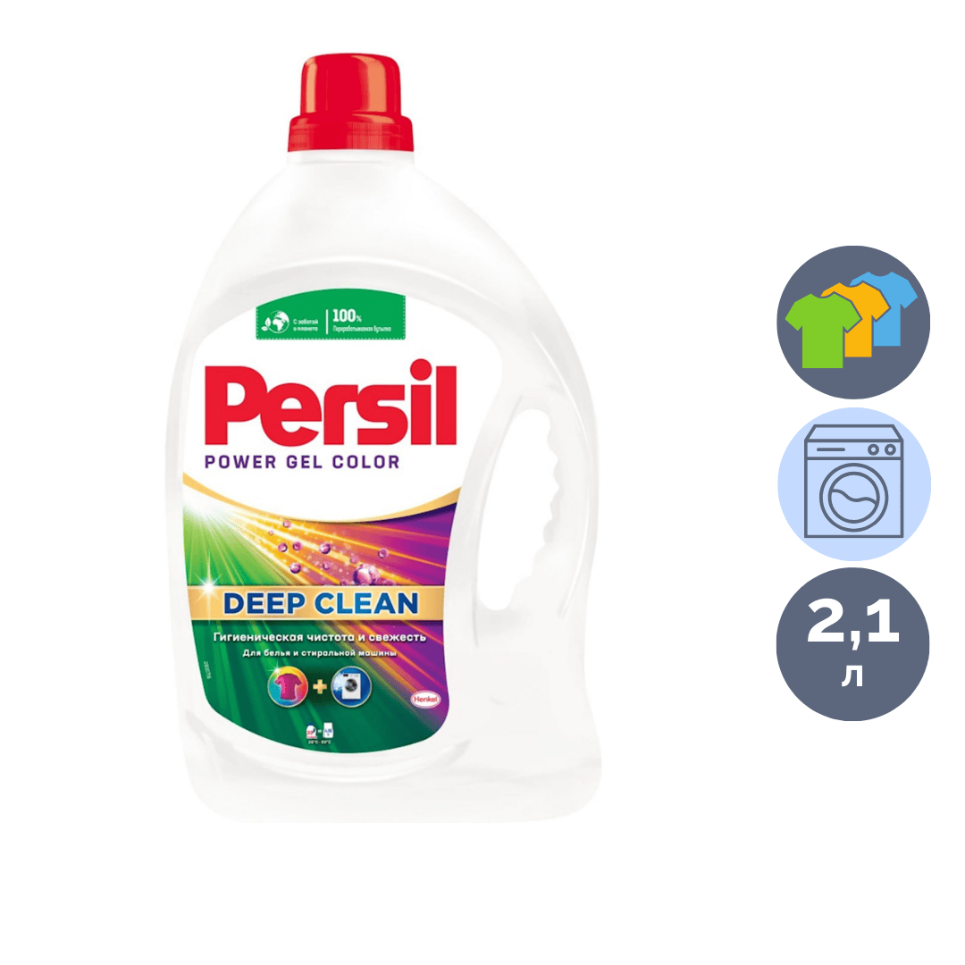 Жуғыш гель Persil "Терең тазалау", түсті киімдерге арналған концентрат, 2145 мл / Кір жуғыш ұнтақтар
