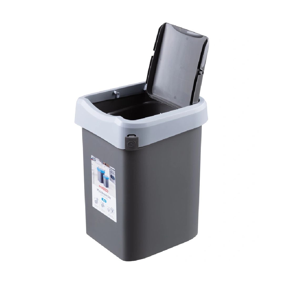 Қоқыс шелегі Econova "Smart Bin", 10 л, пластик, сұр / Қоқыс контейнерлері мен шелектері №3 oe.kz Қоқыс шелегі Econova "Smart Bin", 10 л, пластик, сұр / Қоқыс контейнерлері мен шелектері №3