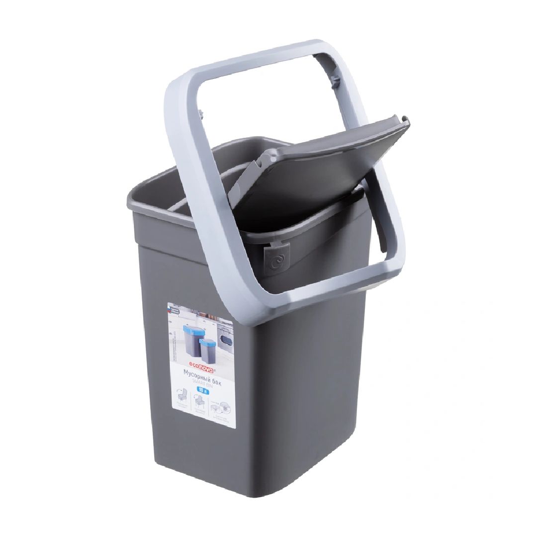 Қоқыс шелегі Econova "Smart Bin", 10 л, пластик, сұр / Қоқыс контейнерлері мен шелектері №4 oe.kz Қоқыс шелегі Econova "Smart Bin", 10 л, пластик, сұр / Қоқыс контейнерлері мен шелектері №4