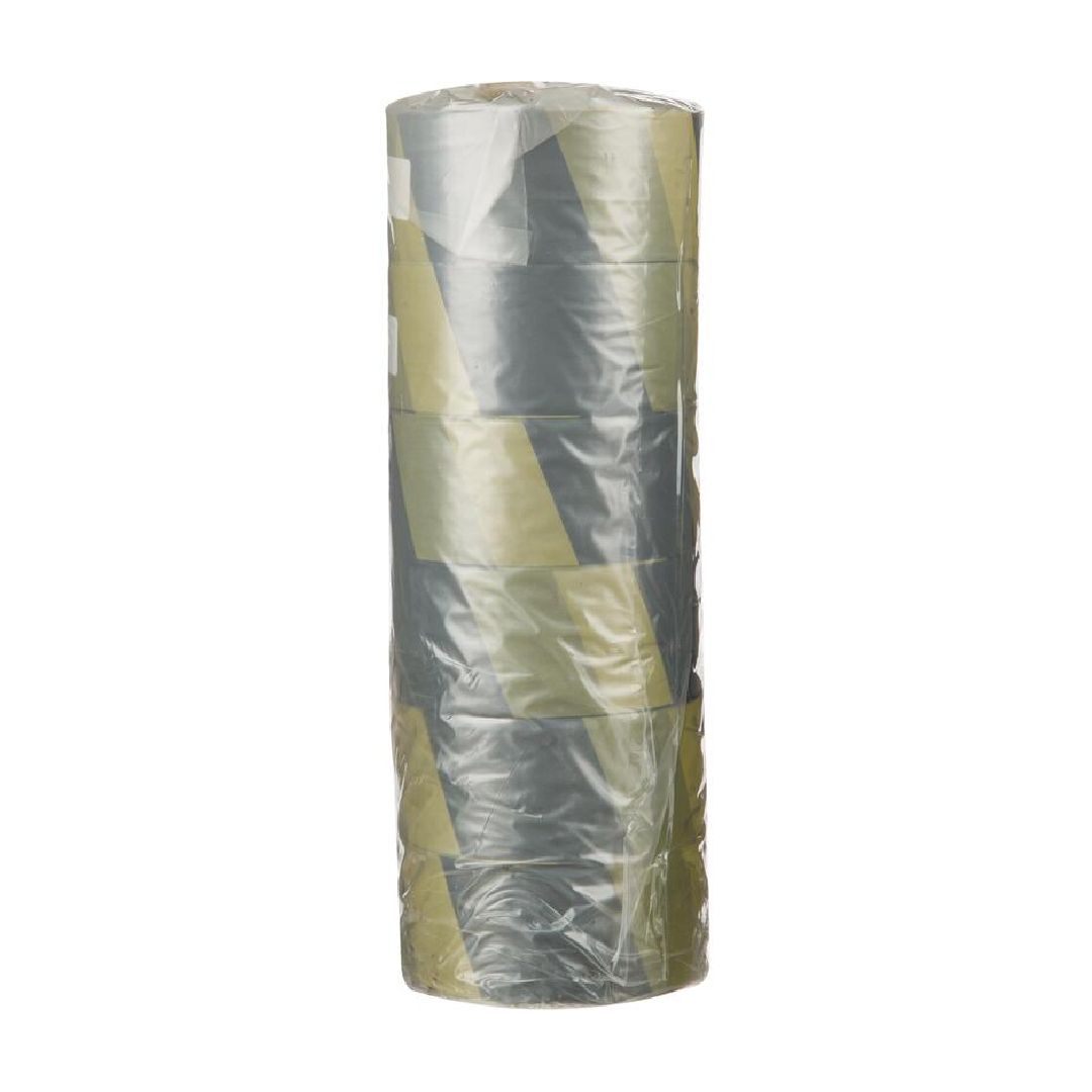 Сигнальная лента, размер 50 мм*100 м, 6 шт/уп, желтая/черная / Монтажные и специальные ленты №2