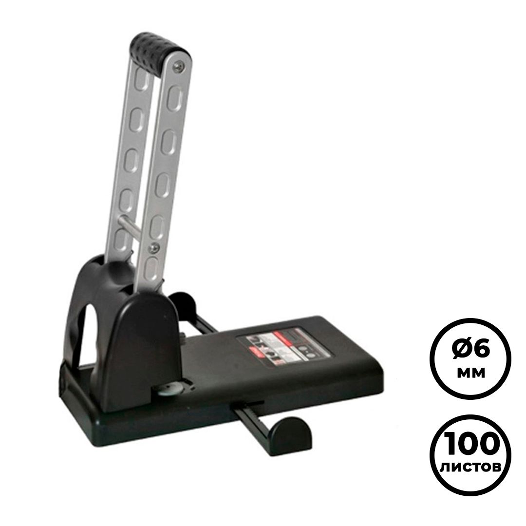 Тескіш Berlingo "Heavy Duty", 100 параққа дейін, металл/пластик, қара / 300 параққа дейінгі тескіштер