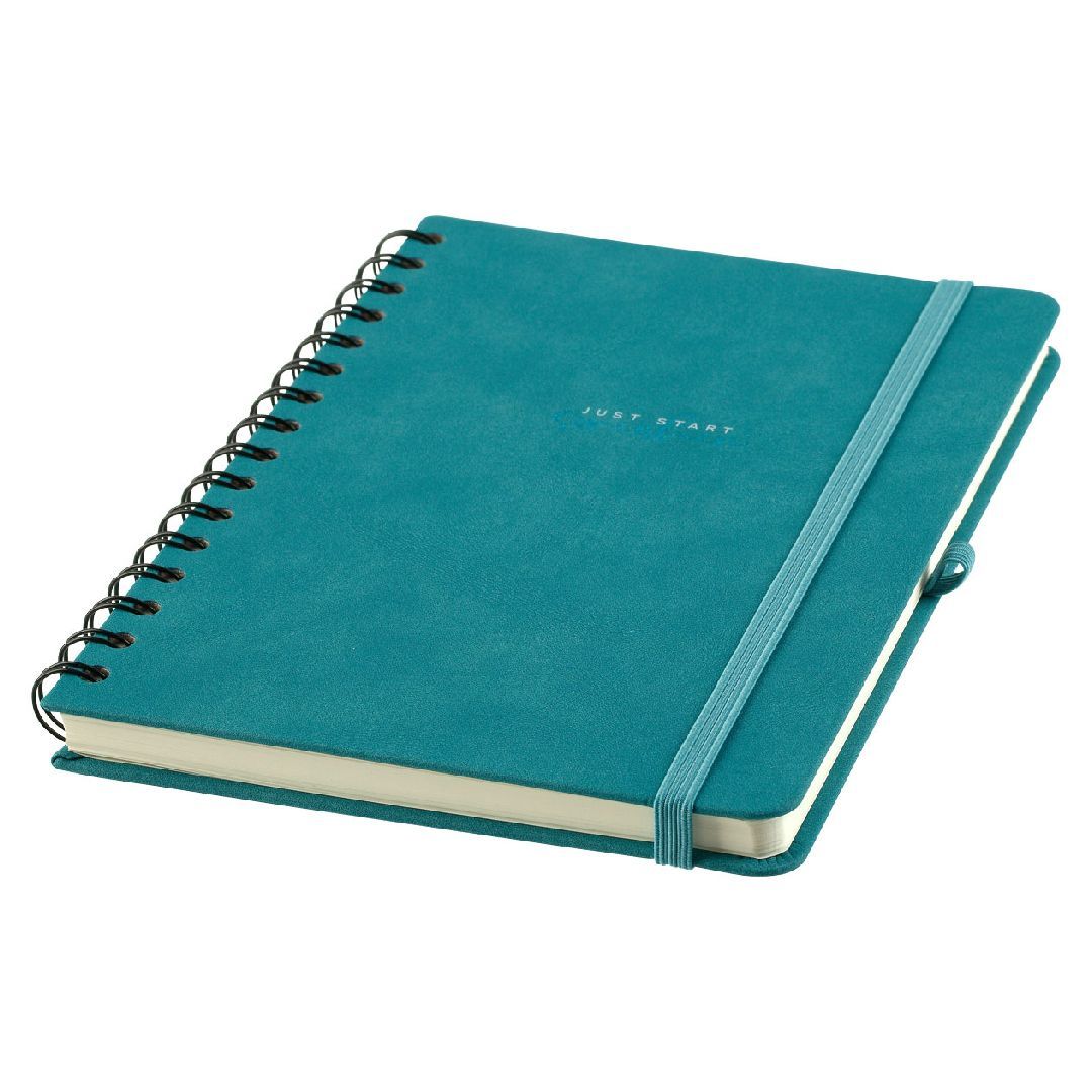 Қойын дәптер Greenwich Line "Just start. Cyan", А5, 96 парақ, шиыршықта, тор көз / Қойын дәптерлер №4