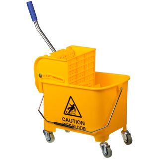 Бір шелекті арба OfficeClean Professional, жинақта сығу құрылғысымен, 20 литр, сары / Шелектер