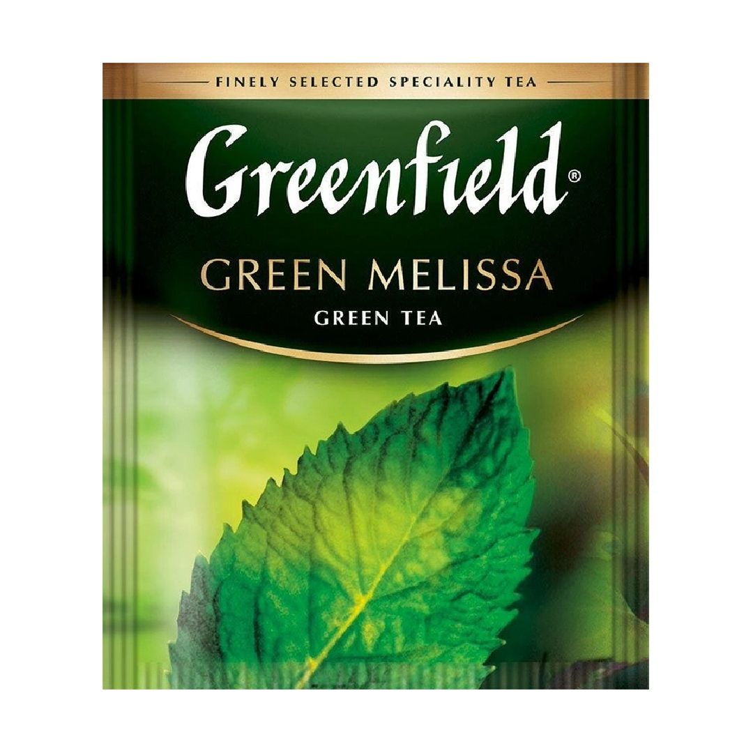 Чай Greenfield Green Melissa, зеленый, 100 пакетиков / Чай пакетированный №2