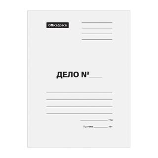 Папка-скоросшиватель OfficeSpace "Дело", картон мелованный, А4 формат, 300 гр, белая, без механизма / Скоросшиватели картонные