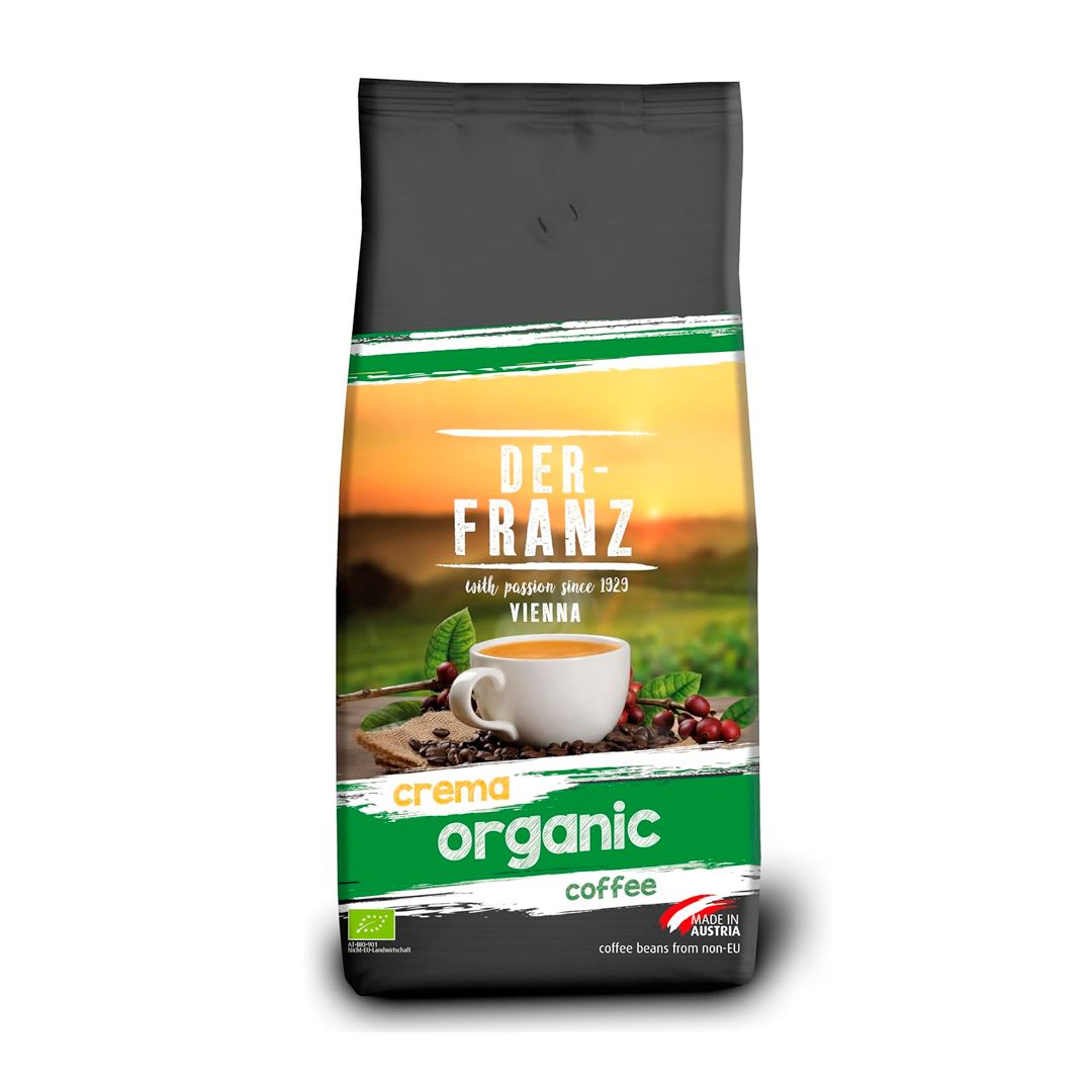 Кофе в зернах Der Franz "Crema Organic", средней обжарки, 1000 гр / Кофе зерновой