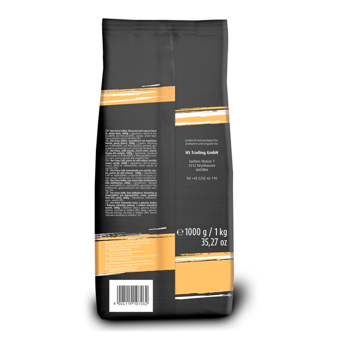 Кофе дәндері Der Franz "Vanilla", орташа қуырылған, 1000 гр / Дәнді кофе №2 oe.kz Кофе дәндері Der Franz "Vanilla", орташа қуырылған, 1000 гр / Дәнді кофе №2