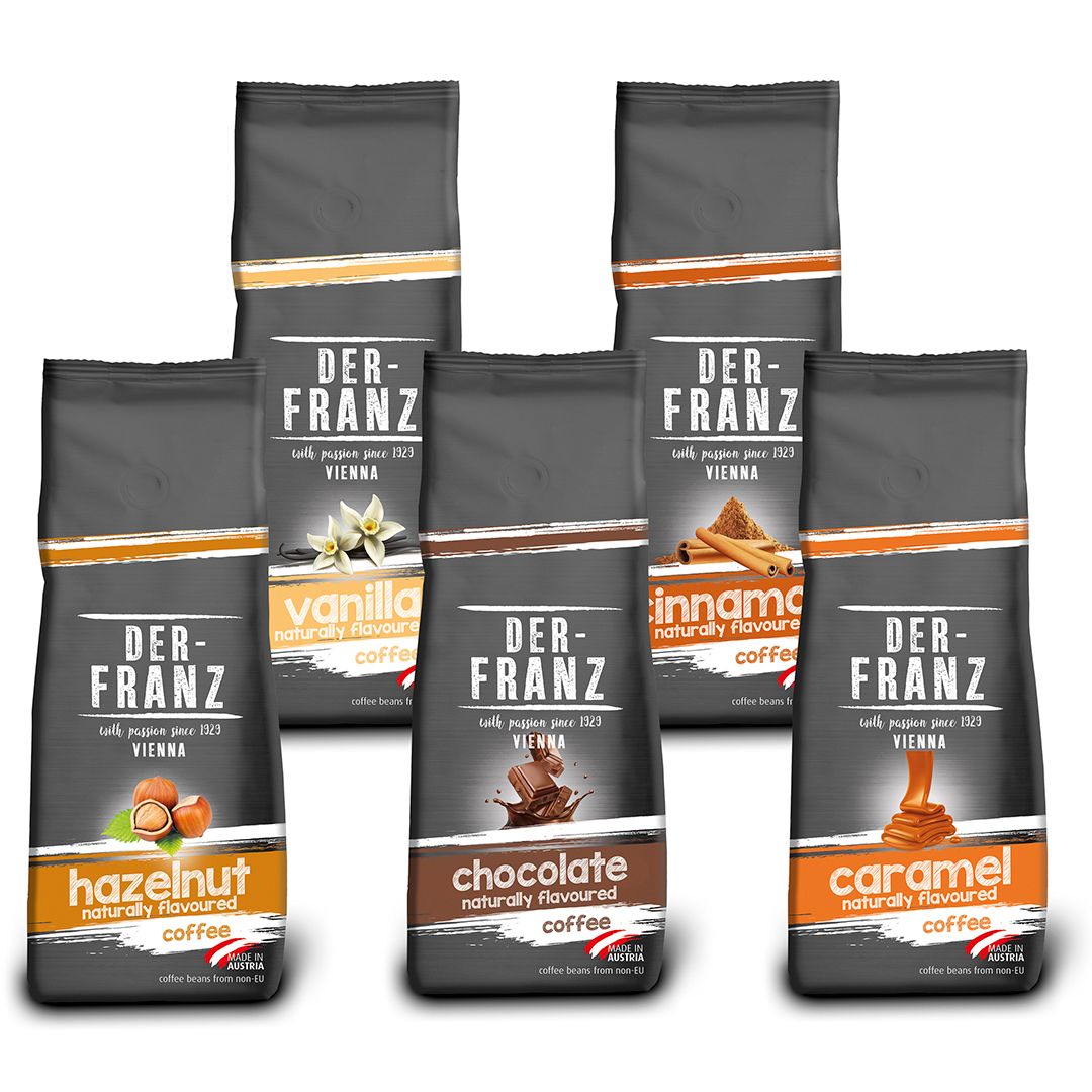 Кофе в зернах Der Franz "Caramel", средне-темная обжарка, 1000 гр / Кофе зерновой №8