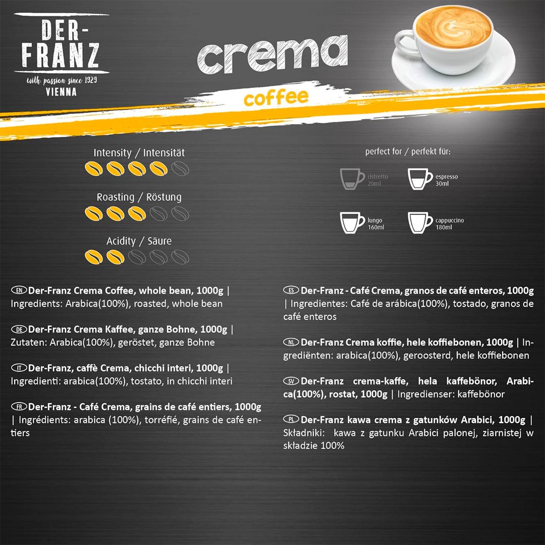 Кофе дәндері Carte Noire "Crema Delice", орташа қуырылған, 800 гр / Дәнді кофе №2