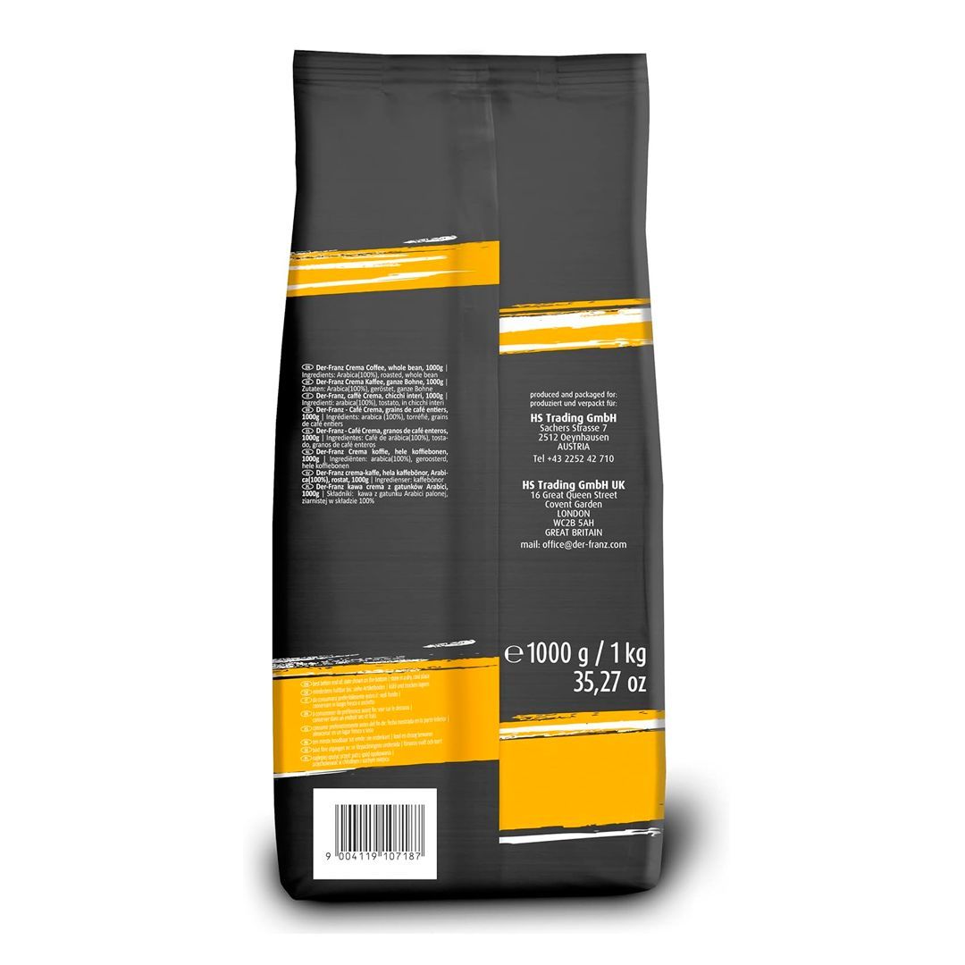 Кофе в зернах Der Franz "Crema", средней обжарки, 1000 гр / Кофе зерновой №3