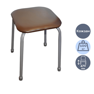 Табурет квадратный Bella, винилскожа, коричневый / Стулья