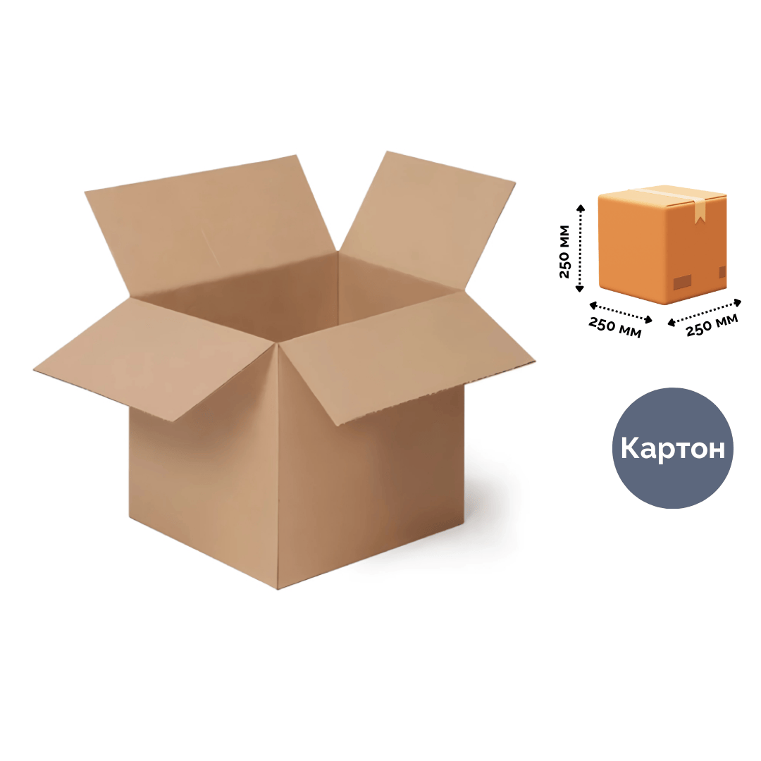 Қатпаркартонды қорап, өлшемі 250*250*250 мм / Картон қораптар