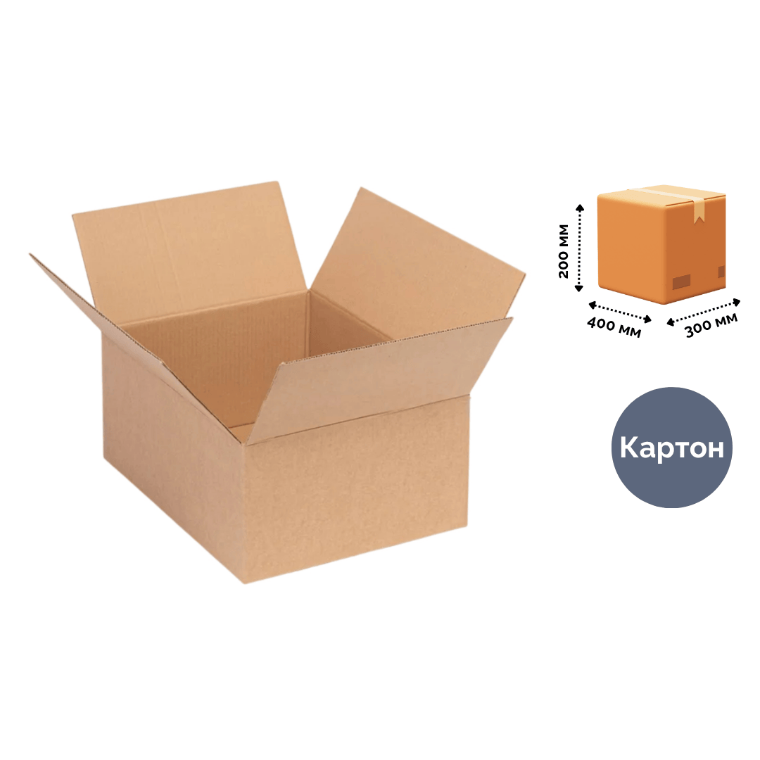 Қатпаркартонды қорап, өлшемі 400*300*200 мм / Картон қораптар