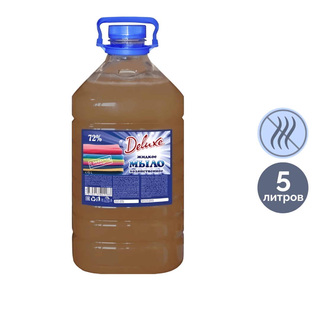 Сұйық кір сабыны Deluxe "Дақтарға қарсы", 5 л, ПЭТ / Сұйық сабындар