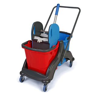 Тележка уборочная Uctem Plas CK756S, с отжимным устройством в комплекте, ведро 25/25 л / Ведра