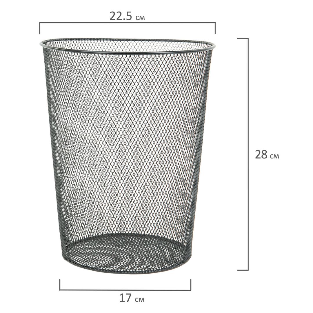 Қағаздарға арналған себет Brauberg "Germanium", көлемі 9 л, торлы, металл, қара / Қағазға арналған себеттер №3