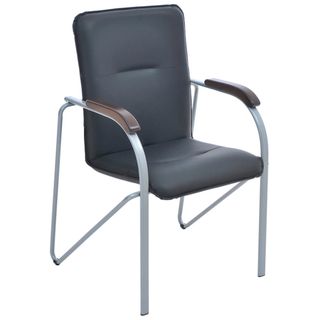 Стул для посетителей Helmi HL-F03 "Самба", экокожа, черный / Стулья