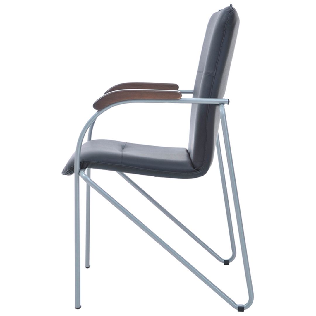 Стул для посетителей Helmi HL-F03 "Самба", экокожа, черный / Стулья №3