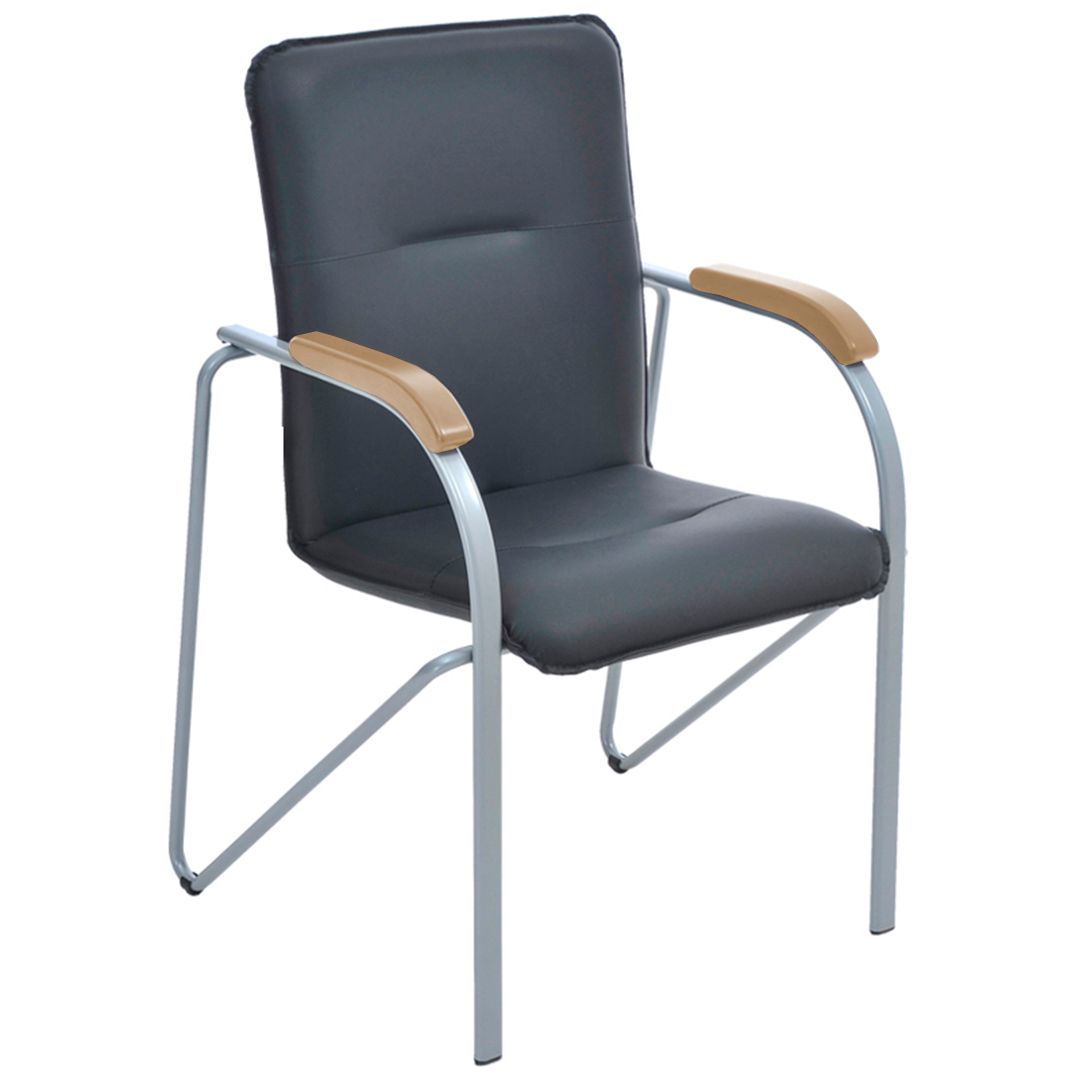 Стул для посетителей Helmi HL-F03 "Самба", экокожа, черный / Стулья №2