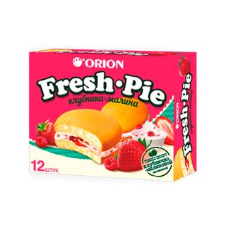 Бисквит Orion "Fresh Pie Клубника-Малина", 300 гр, 12 штук в коробке / Печенье, вафли, крекеры