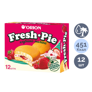 Бисквит Orion "Fresh Pie Құлпынай-Таңқурай", 300 гр, қорапта 12 дана / Печенье, вафлилер, крекерлер