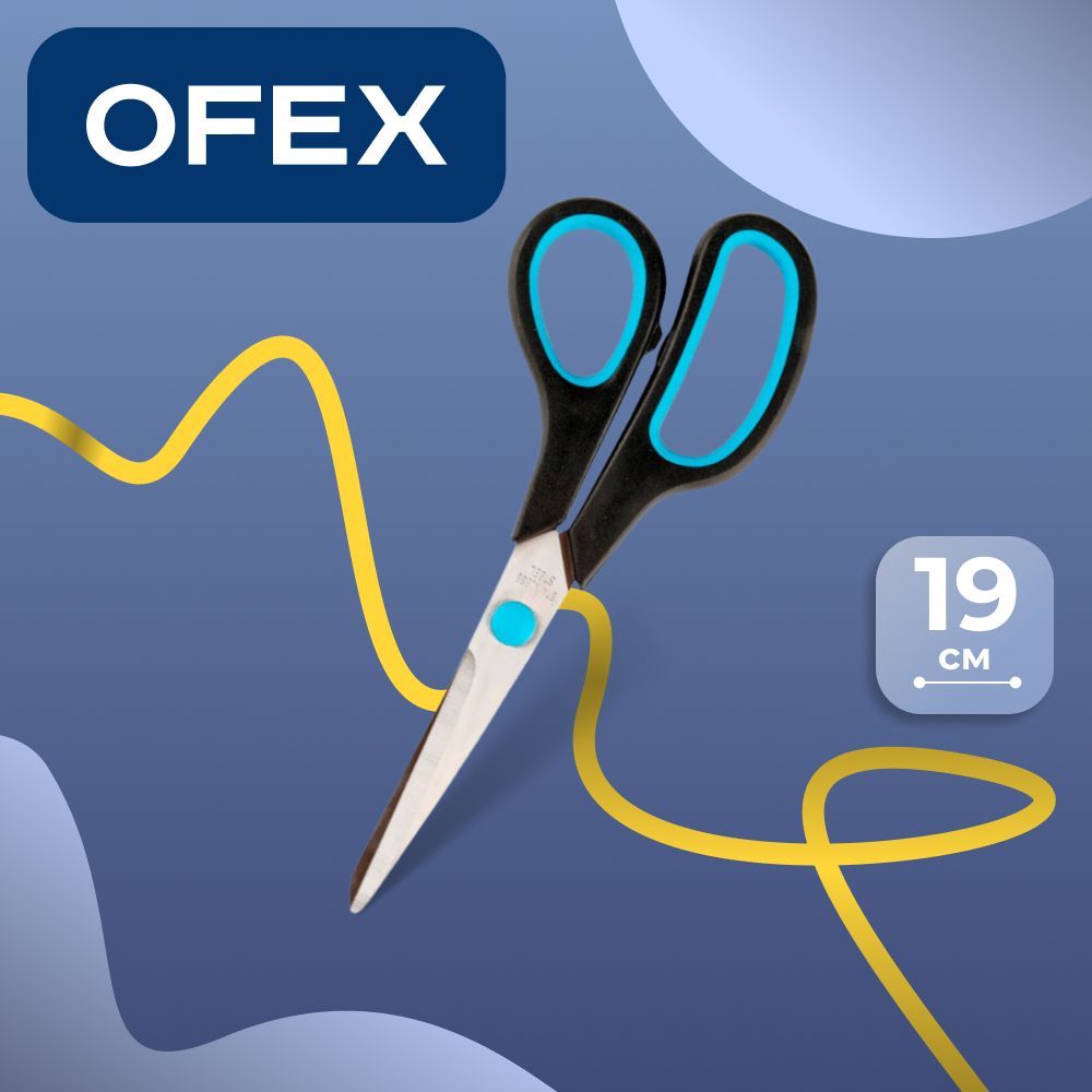 Ножницы Ofex, размер 19 см, ассорти / Ножницы oe.kz Ножницы Ofex, размер 19 см, ассорти / Ножницы