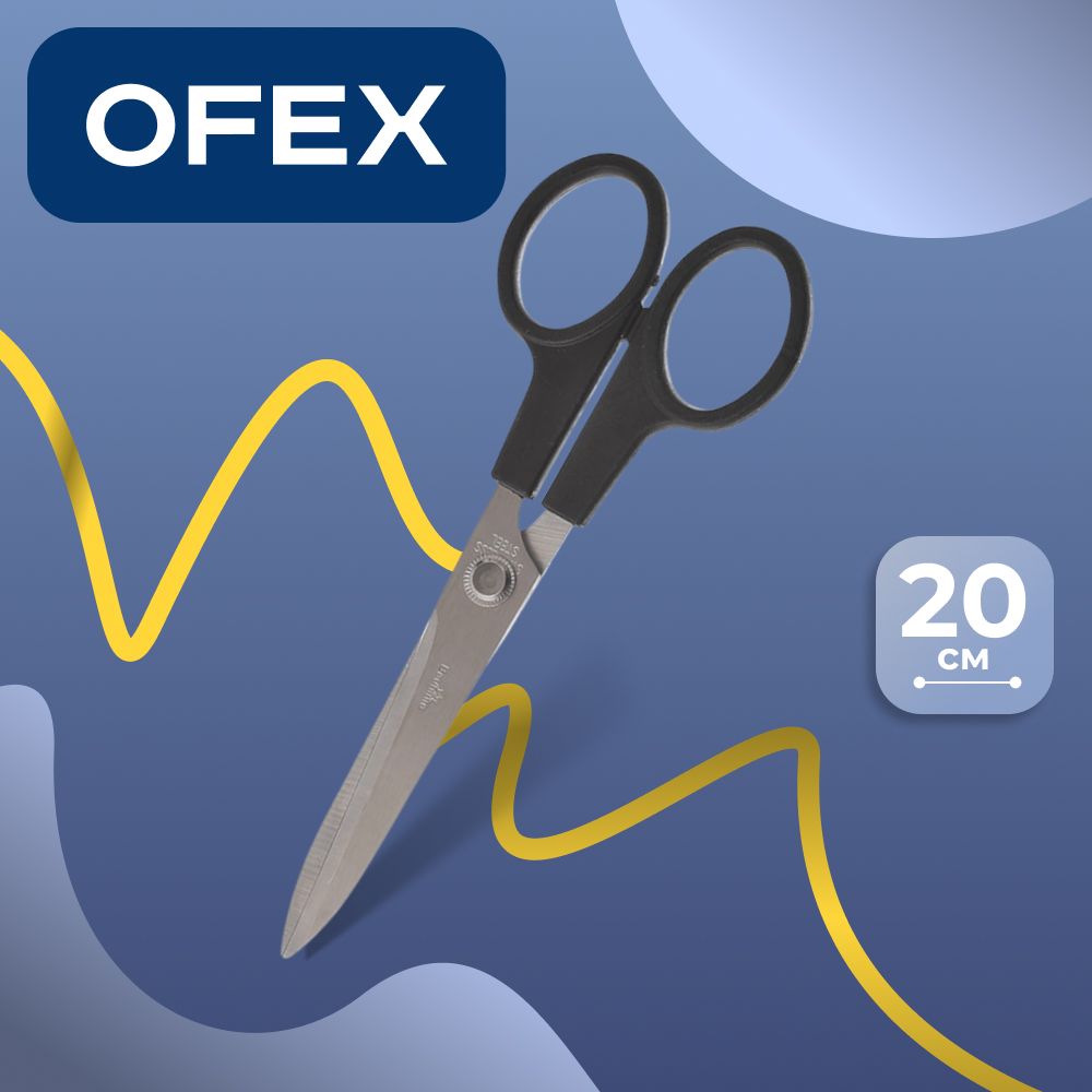 Ножницы Ofex, размер 20 см, черные / Ножницы oe.kz Ножницы Ofex, размер 20 см, черные / Ножницы
