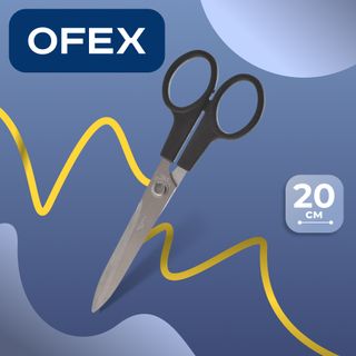 Ножницы Ofex, размер 20 см, черные / Ножницы