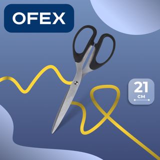 Ножницы Ofex, размер 21 см, черные / Ножницы
