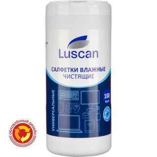 Туба с влажными чистящими салфетками для экранов Luscan, 130*170 мм, 100 шт/туба / Чистящие средства для оргтехники