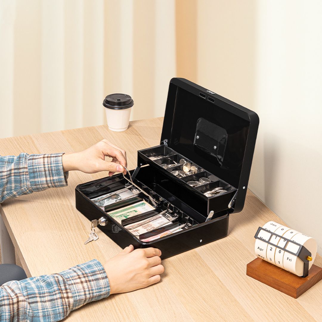 Ақша жәшігі Deli, өлшемі 90*300*240 мм, массасы 2 кг / Ақшаға арналған жәшіктер №9