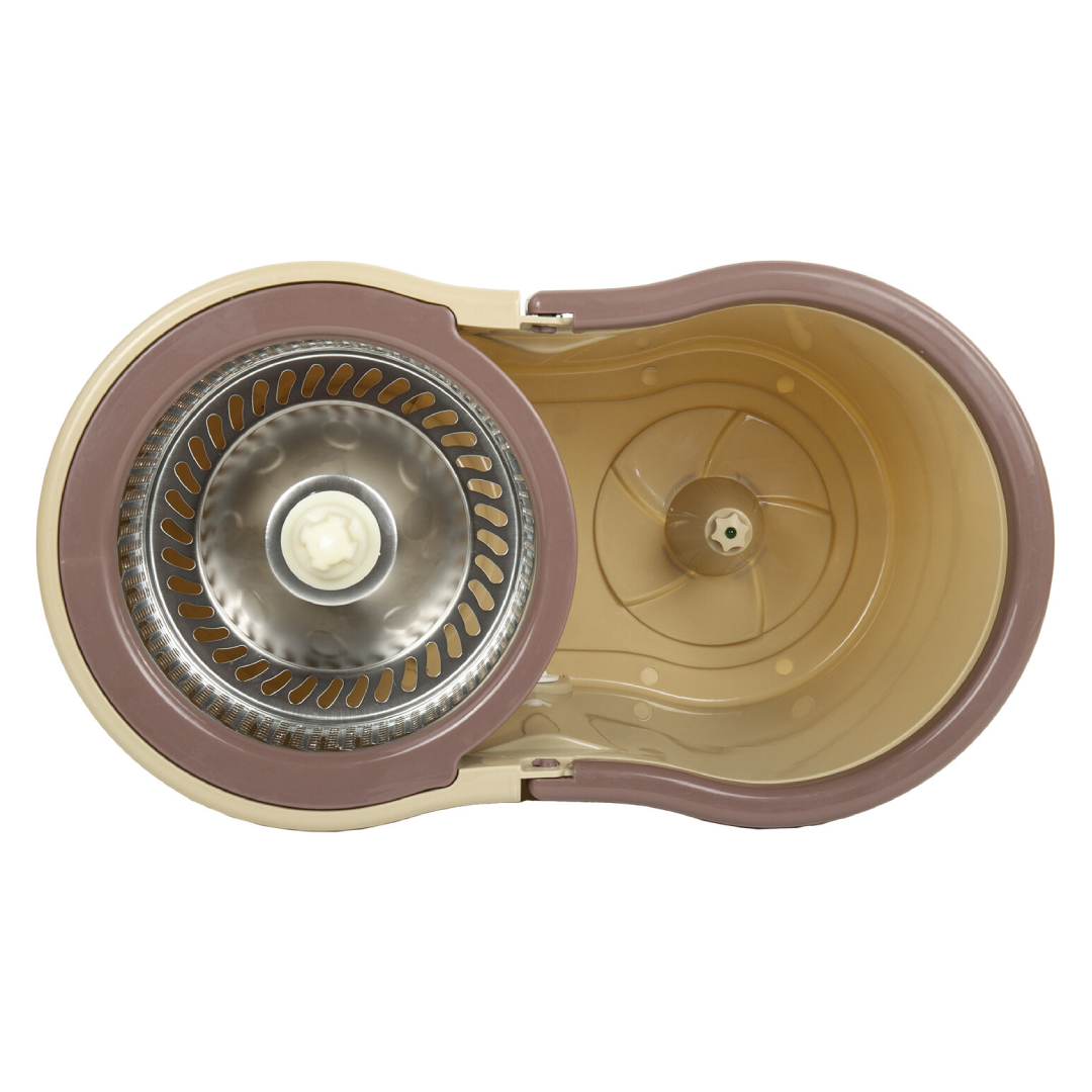 Комплект для уборки Laima, ведро 7/5 л двухкамерное с отжимом + швабра, бежевый / Швабры и комплекты №3