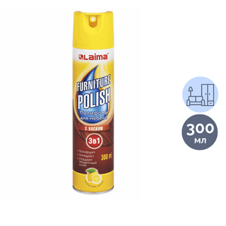 Жиһаздарға арналған жылтыратқыш Laima "Furniture Polish" 3-еуі 1, 300 мл / Кілем және жиһаз құралдары