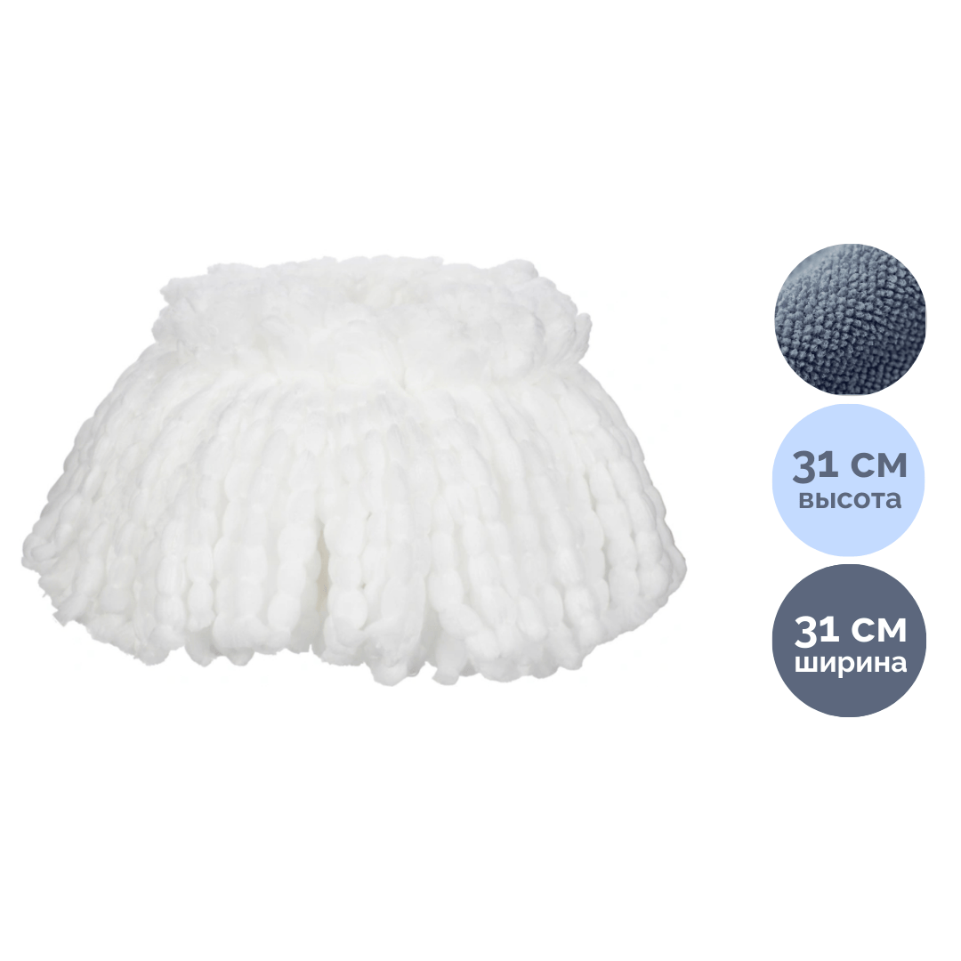 Запаска для веревочной швабры Azur, микрофибра, 31*31 см / Швабры и комплекты