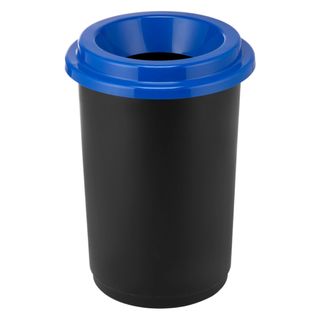 Ведро для мусора Idea "Эко", 50 л, пластик, черное/синее / Контейнеры и ведра для мусора