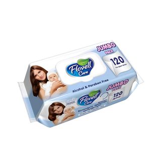 Салфетки влажные Flovell Care Classic, 120 штук в упаковке  / Салфетки влажные косметические
