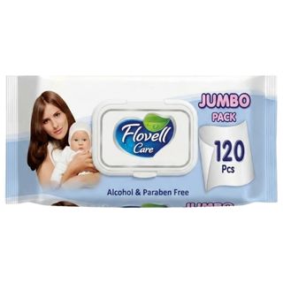 Салфетки влажные Flovell Care Classic, 120 штук в упаковке / Салфетки влажные косметические